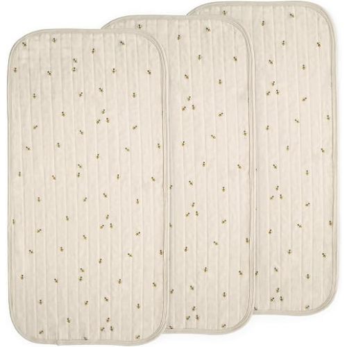 mushie Waterproof Changing Pad Liners | 100% Organic Cotton | Set of 3 (Bees Combo)