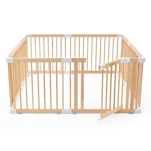 HARPPA Grovi Wooden Playpen, Play Yard, Playpen for Babies and Toddlers | GREENGUARD Gold Certified, BSA Verified, New Zealand Pine, Non-Toxic, Smooth Face, Rounded Edges, Expandable Design, 4 Sizes