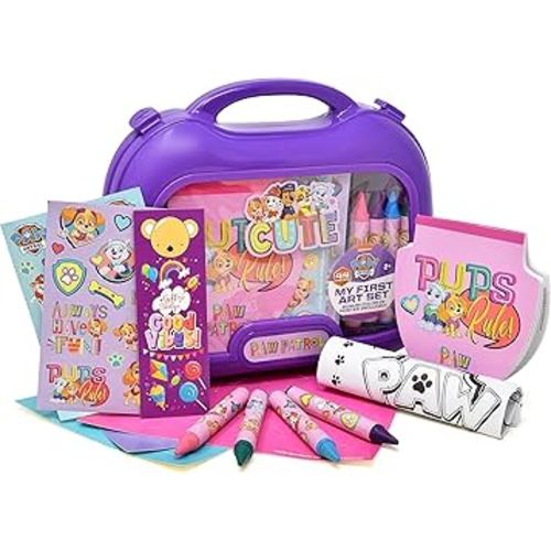 Paw Patrol Coloring and Activity Carry Case, Includes Jumbo Crayons, Stickers, Mess Free Crafts, Doodle Pad, Gift Boutique Bookmark, Reuse Me Stickers, for Girls, Toddlers and Kids