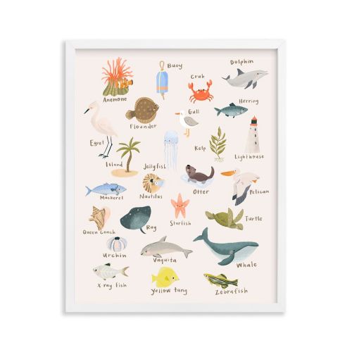 Minted® Sea Alphabet Framed Art by Kate Blalock