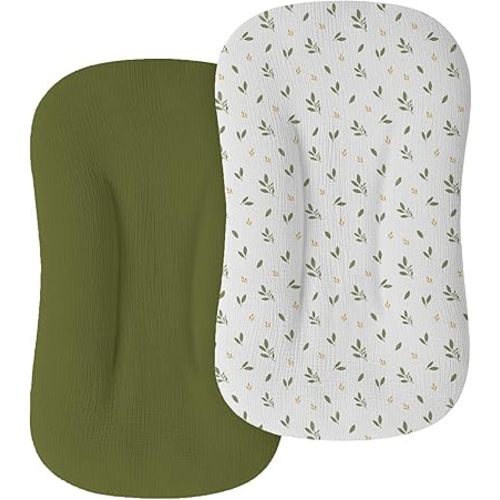 Mi Flor Muslin Baby Lounger Cover 30.7"x20" – Snug Fit for Snuggle Me Organic Infant Lounger – Ultra Soft, Breathable, CPC Certified, Non-Shrink