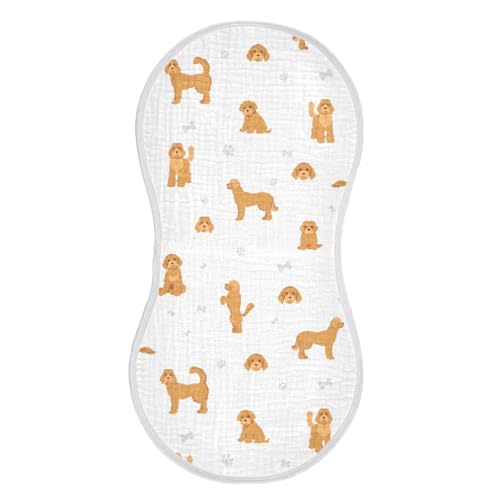 vvfelixl Muslin Burp Cloths Labradoodle Dog Baby Washcloths for Baby Girl Boys 2 Pack