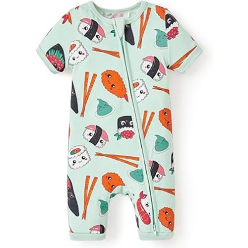 PATPAT Baby Pajama with Bamboo Viscose, Footie Jumpsuit Romper with 2-Way Zipper for Baby Boy Girl Toddler Sleeper Sleepwear