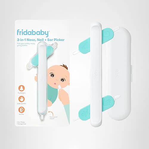 Frida Baby 3-in-1 Nose, Nail + Ear Picker by Frida Baby the Makers of NoseFrida the SnotSucker, Safely Clean Baby's Boogers, Ear Wax & More