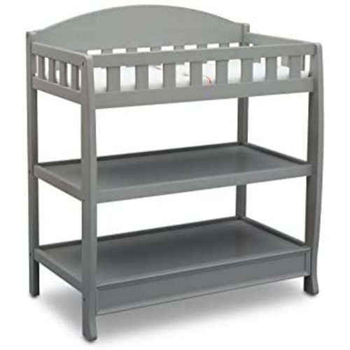 Delta Children Infant Changing Table with Pad, Grey, 35x19.75x39.25 Inch (Pack of 1)