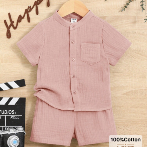 18-24M SHEIN Baby Boys Patch Pocket Shirt And Casual Shorts 2pcs Set, Suitable For Summer | SHEIN USA