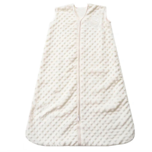 Cream Plushy Dot Velboa Wearable Baby Blanket L | HALO