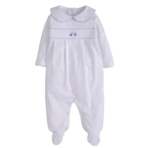 Smocked Footie Car – Little Sage