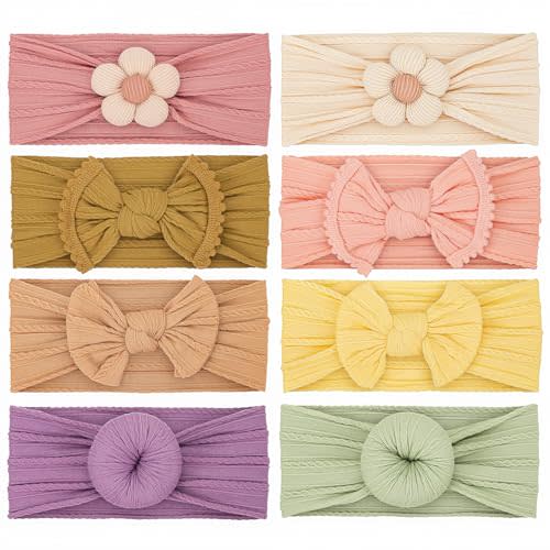 VISBL Baby Girls Headbands with Bows Soft Elastics Head Wrap Hair Accessories for Newborn Infant Toddler Kids