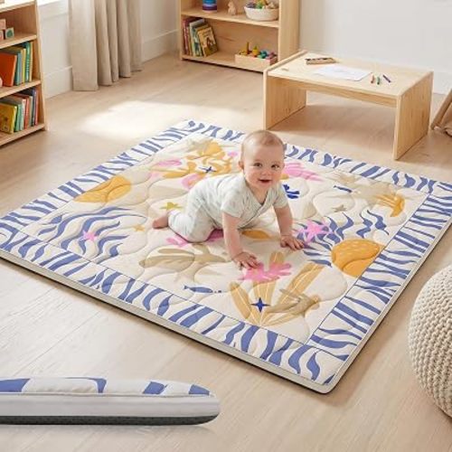 1.6" Thick Baby Play Mat, 50x50 Removable & Machine Washable Cover
