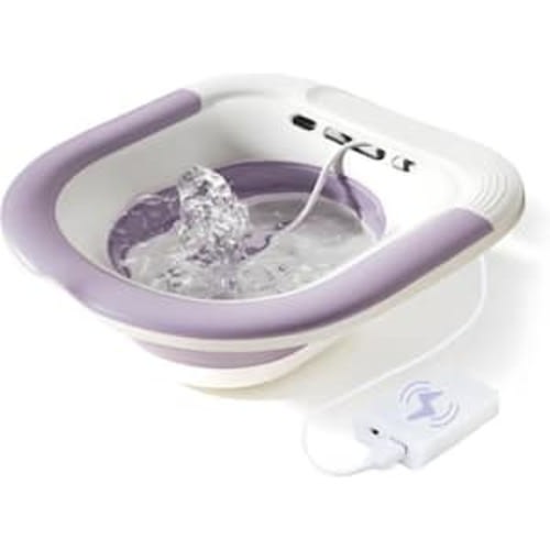 Unisex Electric Sitz Bath for Postpartum Care Foldable Collapsible Soak Tub Wide Seat 15.4" L x 13.8" W x 4.9" H Purple