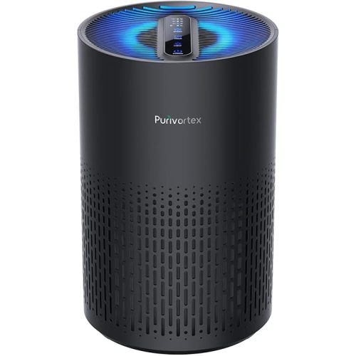 Purivortex Air Purifiers for Bedroom, Quiet Air Purifier with HEPA Filter for Pollen, Smoke, Dust, Pet Dander, Odor, Hair, Ozone Free, Covers Up to 880 Sq Ft, PX500 Black