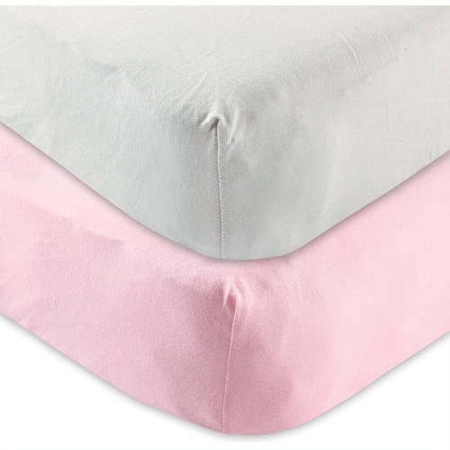 Touched by Nature Baby Boys' and Girls' Organic Cotton Fitted Crib Sheet, 2-Pack, Choose Your Color