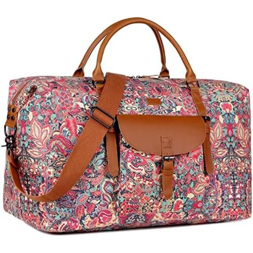 Oversized Pretty Women's Travel Duffel Bag 52L Weekend bag Weekender Overnight Carry on Luggage HB-15 (HS)