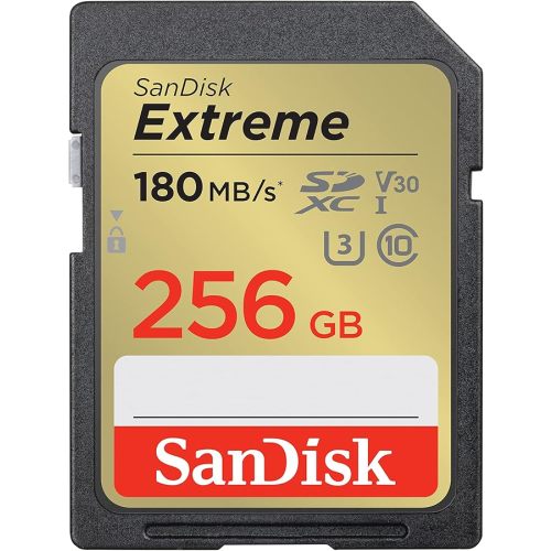 SANDISK 256GB Extreme SDXC UHS-I Memory Card - C10, U3, V30, 4K, UHD, SD Card - SDSDXVV-256G-GNCIN