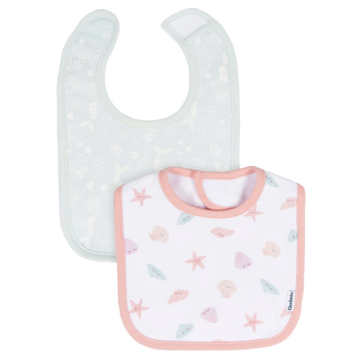 2-Pack Baby Girls She Sells Sea Shells Dribbler Bibs – Gerber Childrenswear