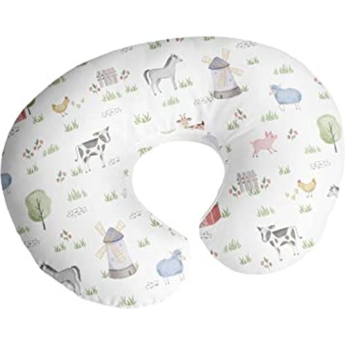 Sweet Jojo Designs Farm Animals Nursing Pillow Cover Breastfeeding Pillowcase Newborn Infant Bottle Breast Feeding Pillow NOT Included Watercolor Farmhouse Barn Horse Cow Gender Neutral