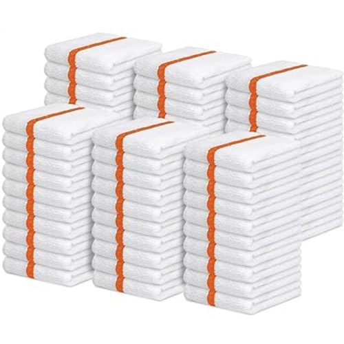 Avalon Towels Terry Bar Mop Towels (Value Pack of 60) Size 16"x19" – Absorbent and Durable, Multipurpose Cleaning Rags, Cotton Cleaning Cloths, Terry Cloth Rags, Reusable Shop Rag