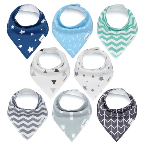 Drool Bibs for Babies – Organic, Unisex, Soft Absorbent Teething Bibs with Adjustable Snaps