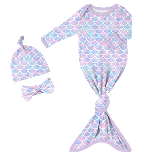 Yoofoss Baby Knotted Gowns 0-3 Months, Newborn Sleepers Hospital Coming Home Outfit for Photograph, Soft Breathable Comfort