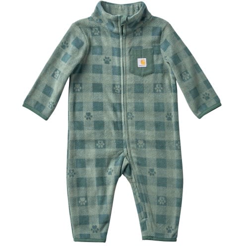 Kids' Long Sleeve Zip-Front Microfleece Printed Coverall (Baby)