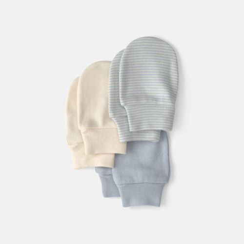 Baby 3-Pack Mitts - Blue/Ivory | Carter’s Oshkosh Canada