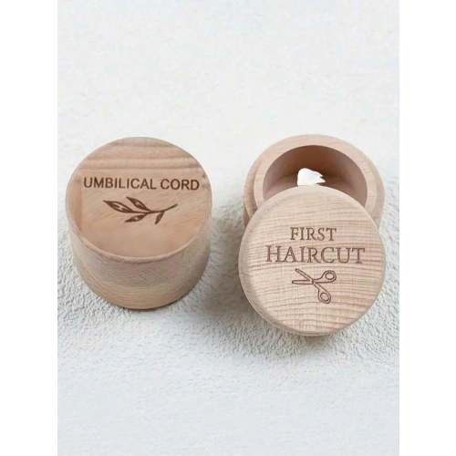 1pc Wooden Tooth Keepsake Box, Made Of Durable Natural Material, Portable Memory Storage Container, Ideal Gift For New Parents, Adorable Pattern Engraved On The Box | SHEIN USA