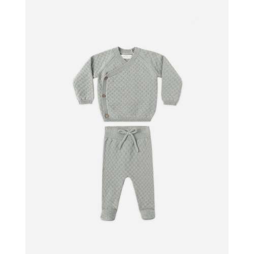 Knit Wrap Top + Pant Set || Steel Blue – Quincy Mae