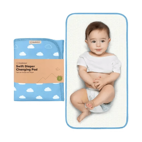 KeaBabies Swift Portable Diaper Changing Pad, Portable Waterproof Diaper Changing Pad for Baby, Travel Changing Pad for Diaper Bag(Cloud)