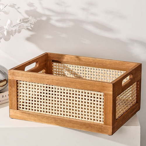 Decorative Basket Book Storage Woven Baskets for Organizing Nursery Bedroom Rattan Bathroom(S)
