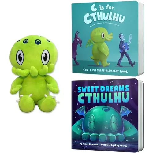 C is for Cthulhu Board Books & Baby Cthulhu Plush Bundle