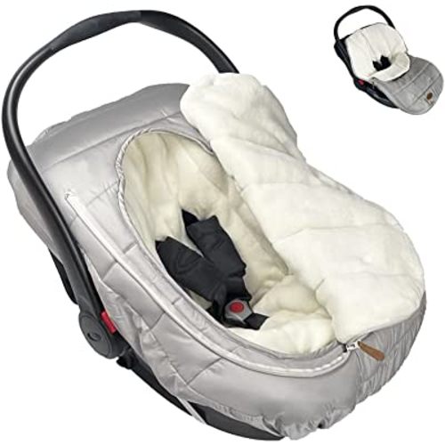 Car Seat Cover+Carseat Bunting Bag Intergrated into 1,Waterproof Anti-Cold Winter Bassinet Stroller Car seat Sleeping Bag for Infant,0-12M