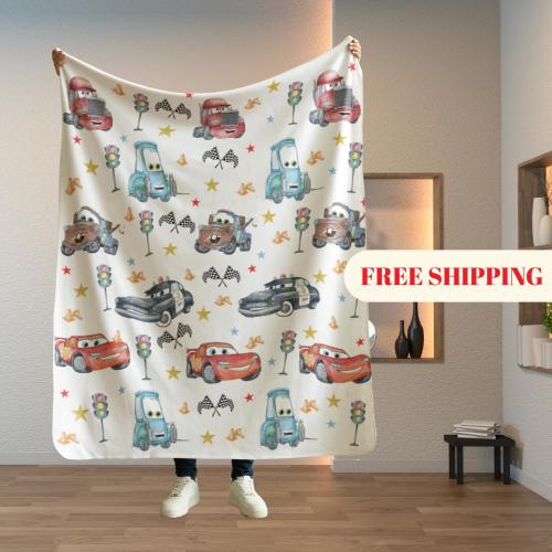 Lightning McQueen Baby Blanket, Baby Shower Gift, Customizable Blanket, Disney Blanket, Disney Home Decor, Cars Blanket, Sherpa Blanket