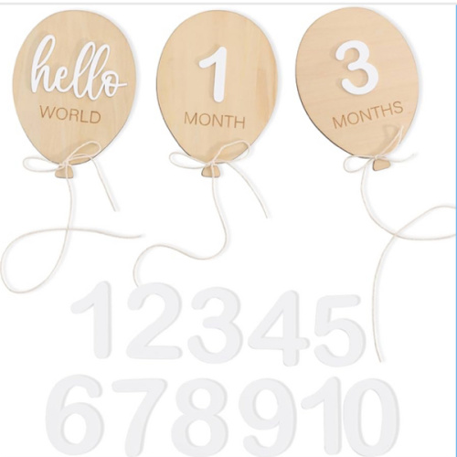 Amazon.com: Balloon First Year Milestone Wooden Board - Newborn Monthly Growth Announcement Sign,Monthly Milestone Card Photo Props,1 to 12 Months Balloon Shape Cards,One Year Growth Record Board