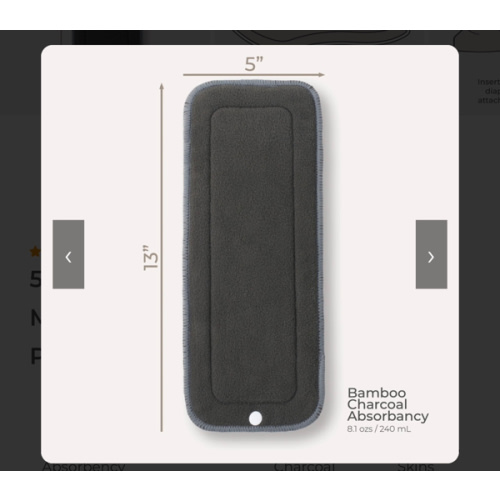 5 Layer Charcoal & Microfiber Inserts - 10 Pack with Snaps