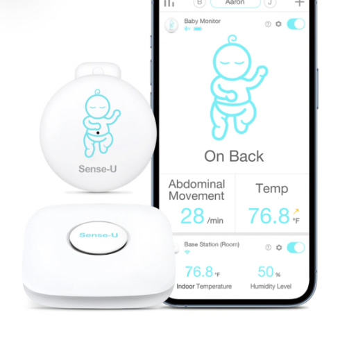 Sense-U Baby Movement Monitor: Abdominal Movement, Rollover, Temp
