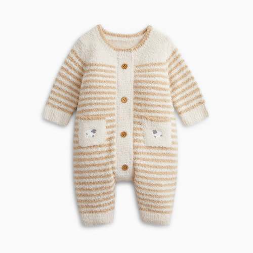 Magnetic Me Chenille Magnetic Romper - Cream, 0-3 M