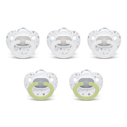 NUK Orthodontic Pacifiers, 6-18 Months, 5 Pack, Timeless Collection, Amazon Exclusive