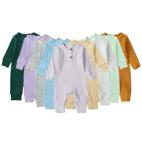 Esaierr Newborn Baby Boys Girls Unisex Coverall Jumpsuit 0-18m Spring Fall Long-Sleeved Romper Infant Cotton One-Piece
