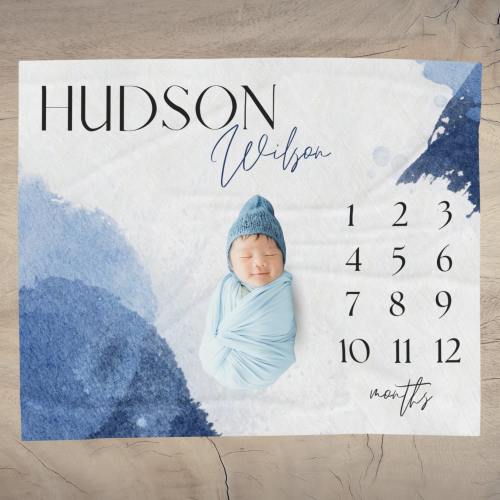 Personalized Milestone Blanket Baby Boy Blanket Baby Shower Gift with Name Month Tracker Monthly Age Growth Blanket Baby Cute SageBlanket