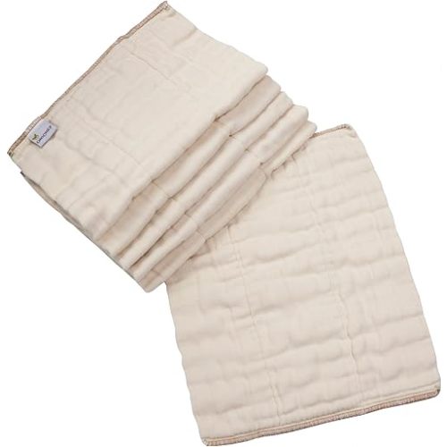 OsoCozy Organic Cotton Prefold Cloth Diapers (6pk) - Super-Soft, Thick, Absorbent, Durable and Ecologically Friendlier.