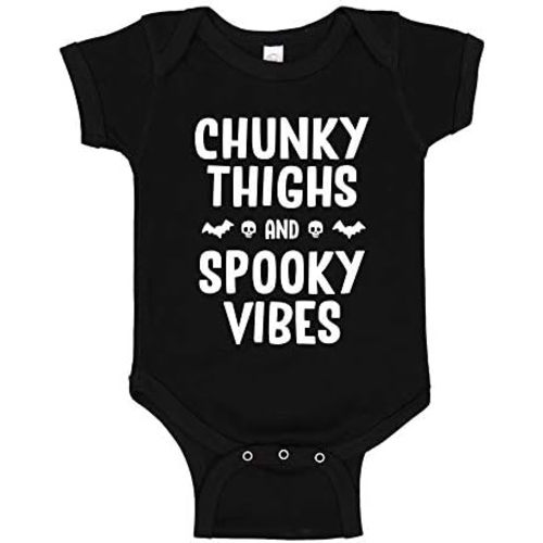 Chunky Thighs and Spooky Vibes Baby Bodysuit or Toddler T-Shirt for Halloween