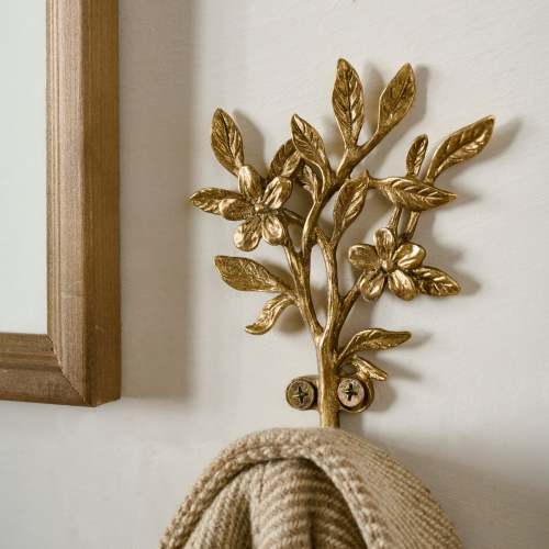 Brass Blooms Wall Hook – Magnolia