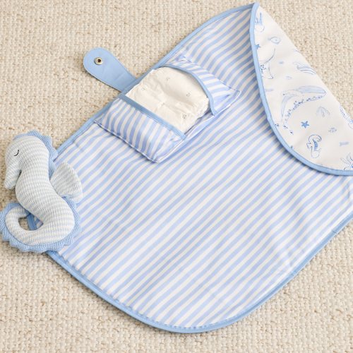 Ocean Lullaby Blue Travel Change Mat | Adairs