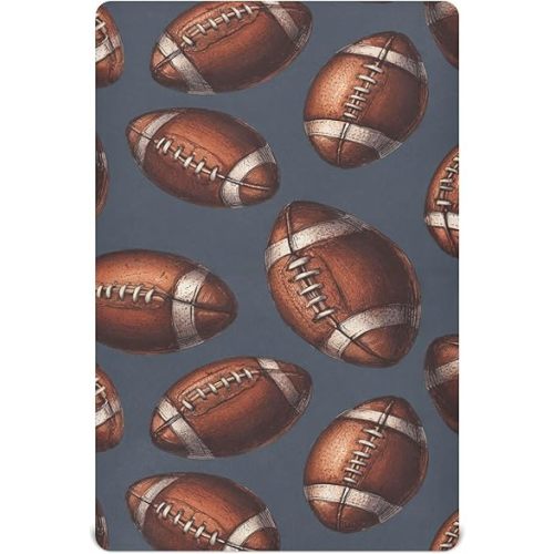 American Football Sport Vintage Crib Sheets Soft Breathable Fitted Baby Crib Sheets Mattress Cover for Girls Boys, 52" x 28" x 9"