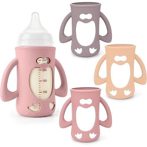 Mamalovey 3 Pack Silicone Baby Bottle Handles & Holders for Pigeon