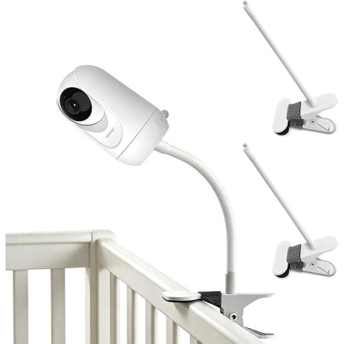 Baby Monitor Mount Compatible with Momcozy BM01/BM02/BM03/BM04 Video Baby Camera,HelloBaby HB6550/HB65/HB66/HB248/HB6351/HB40/HB6339,Adjustable Flexible Gooseneck Arm Baby Monitor Mount,2Pack