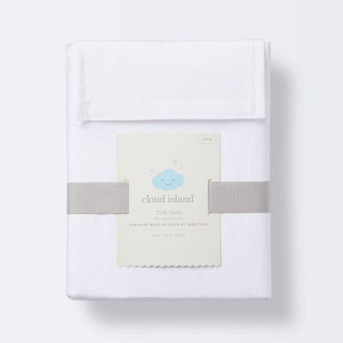 Crib Skirt - Solid White - Cloud Island™: 100% Cotton, Woven Fabric, Standard Crib/Toddler Size, 14" Skirt Drop