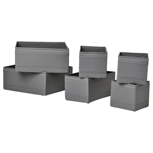 SKUBB Box, set of 6 - dark gray