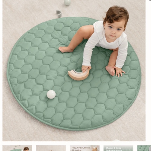 Play Mat with Non-Slip Bottom in Green- Comfy Cubs
